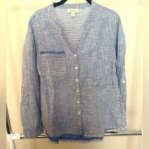 Style & Co. Cotton Blue and White Striped Shirt